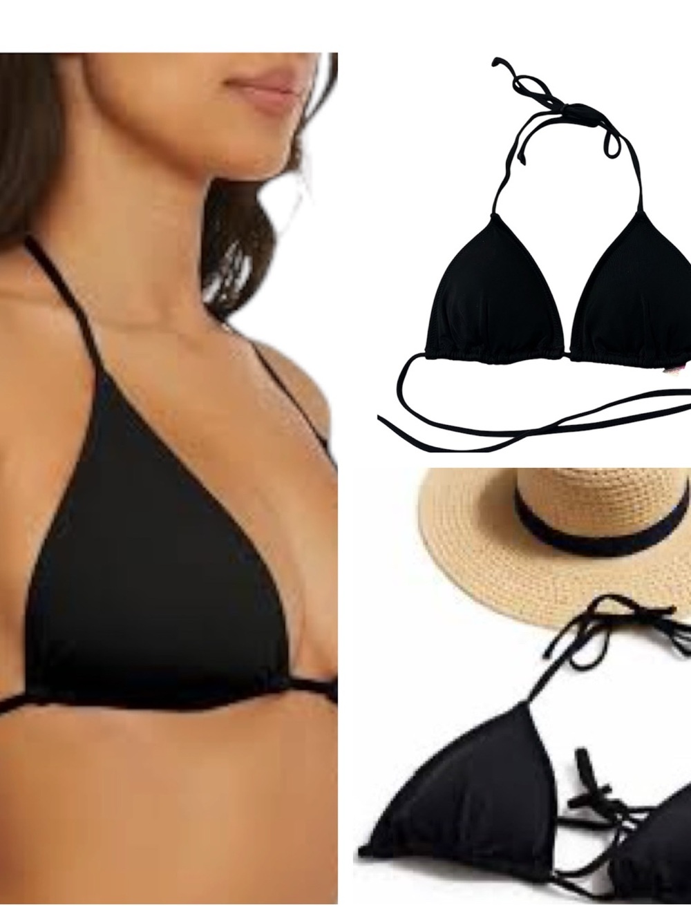 Victoria Secret Black Triangle Bikini Top